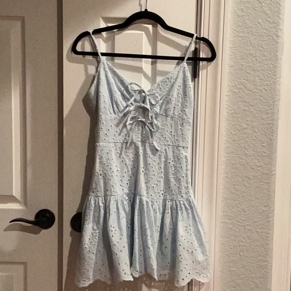 Trixxi Sky Blue Eyelet Dress